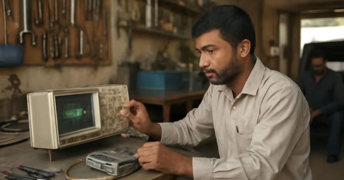ٹیکنیشن کار کے ECU کے سگنلز کی جانچ کے لیے Oscilloscope استعمال کر رہا ہے۔